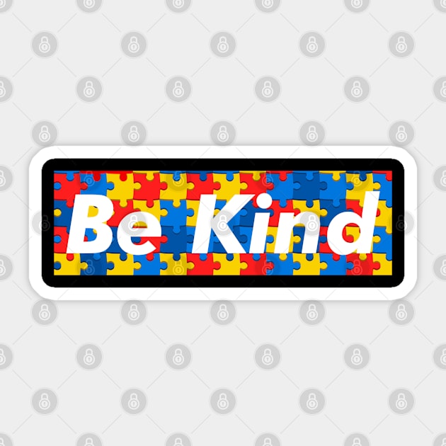 Autism Awareness Kindness Ribbon Autism Be Kind Sticker by CreativeShirt